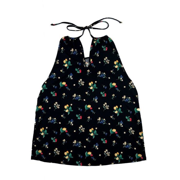 Gilli Black Top Tied Keyhole Strawberries Lemons Lemoncello Citrus Fruit Size M - Picture 4 of 6